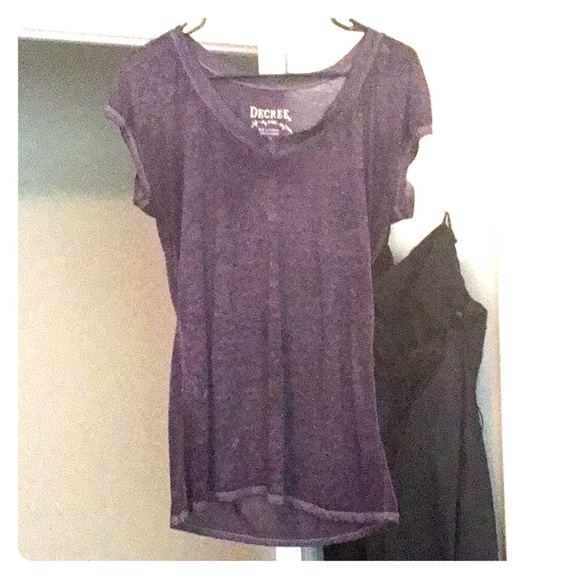 Decree Tops - Purple V-Neck T-shirt